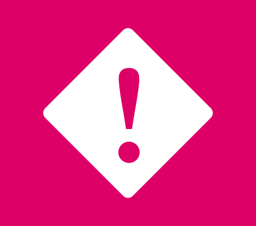 Hazard diamond icon with an exclamation mark 